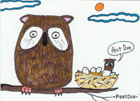 . post due . : handmade postcard #8