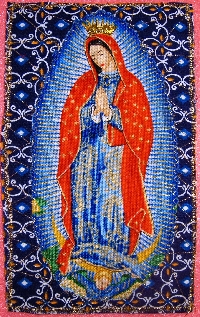 Guadalupe/Madonna Handmade or Altered Postcard Swa