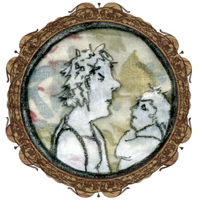Strange Family Portrait handmade postcards