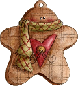 Ginger bread man half ate stuffed ornament