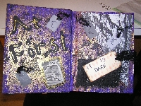 Purple Themed altered book tip-in swap