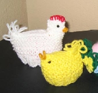Spring Chicken Plastic Egg Cozy - knit or crochet - Swap-bot