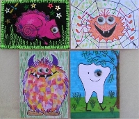 Googly eyed Creature ATC